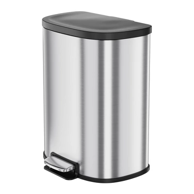 13.2 Gal/50L D-Shape Trash Can, Step-On Stainless Steel Garbage Can, Soft-Close Lid, Anti-Fingerprint Surface, Recycling Bin 9 13.2 Gal/50L D-Shape Trash Can, Step-On Stainless Steel Garbage Can, Soft-Close Lid, Anti-Fingerprint Surface, Recycling Bin - Image 7
