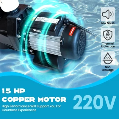 1.5 HP Swimming Pool Pump Above Ground/Inground, 220V, 8000 GPH High-Flow, 1100W High-Efficiency Swimming Pool Pump 4 1.5 HP Swimming Pool Pump Above Ground/Inground, 220V, 8000 GPH High-Flow, 1100W High-Efficiency Swimming Pool Pump - Image 2