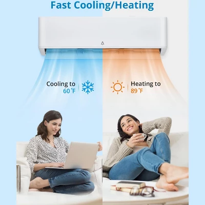 9,000 BTU Mini Split AC/Heating System, Split Air Conditioner & Heater, 23 SEER2 / 115V, Cools Rooms Up To 500 Sq. Ft., White 4 9,000 BTU Mini Split AC/Heating System, Split Air Conditioner & Heater, 23 SEER2 / 115V, Cools Rooms Up To 500 Sq. Ft., White - Image 2