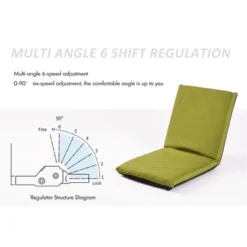 Adjustable Floor Chair, 6-Position Folding Padded Gaming Sofa Chair, Cushioned Back Support, Lazy Sofa For Reading Meditation Games -Furniture GUEST 49c7fc76 2a02 4472 80e1 904aaeba740c