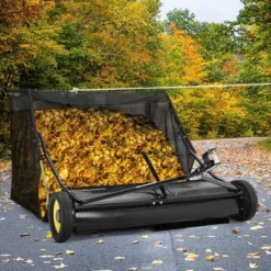Lawn Sweeper, Tow Behind 44" - Large Hopper Leaf & Grass Collector With Adjustable Brush Height, Yard Cleanup Tool -Furniture GUEST 4a9bde70 164f 4936 8507 57daf544f91d