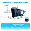 1.5 HP Swimming Pool Pump Above Ground/Inground, 220V, 8000 GPH High-Flow, 1100W High-Efficiency Swimming Pool Pump 1 1.5 HP Swimming Pool Pump Above Ground/Inground, 220V, 8000 GPH High-Flow, 1100W High-Efficiency Swimming Pool Pump -Furniture GUEST 4abec473 7809 4ce0 910c 79bd644957d3
