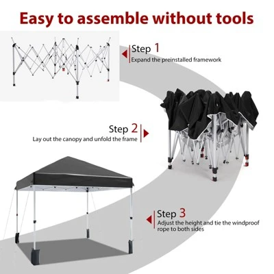 10x10 Ft, Patented Center Locking Canopy Tent, Portable Outdoor Canopy Tent, Comes With Hand Wheel Bag, Suitable For Outdoor Use, Height Adjustable 6 10x10 Ft, Patented Center Locking Canopy Tent, Portable Outdoor Canopy Tent, Comes With Hand Wheel Bag, Suitable For Outdoor Use, Height Adjustable - Image 4