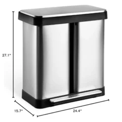 19 Gal Dual Trash Can, 36L+36L Stainless Steel Garbage Can With Soft Close Lid & 2 Compartments, Odor-Proof, Fingerprint Resistant 16 19 Gal Dual Trash Can, 36L+36L Stainless Steel Garbage Can With Soft Close Lid & 2 Compartments, Odor-Proof, Fingerprint Resistant -Furniture GUEST 4b3295a2 8729 4f43 bc76 b31a5a24d529