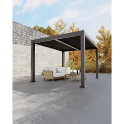 All-Aluminum Louvered Pergola 12"x 24", Outdoor Pergola With Adjustable Louvered Roof, Reinforced Aluminum Frame, Hardtop Gazebo -Furniture GUEST 4b4d4f83 0d81 4fbf a327 74e7713b17cd