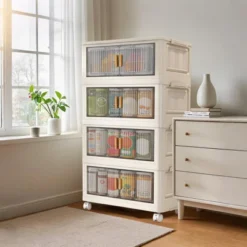 Stackable Storage Bins With Lids, Closet Organizers, Collapsible Storage Bin With Wheels, Plastic Clothes Cabinet Containers For Home Office Dorm -Furniture GUEST 4bb1f497 88dc 4752 a69e 6f0fd0d1fe2c