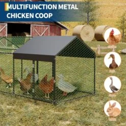 Chicken Coop Walk In Run - Galvanized Large Poultry Cage With Water-Resistant Cover, Outdoor Hen House For Backyard Farm -Furniture GUEST 4c87a4e9 529a 4a4c be3b a690bf93d3cc