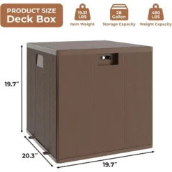 Outdoor Deck Box, 28 Gallon Resin Storage Container, Lockable Waterproof Storage Box 11 Outdoor Deck Box, 28 Gallon Resin Storage Container, Lockable Waterproof Storage Box -Furniture GUEST 4d2b3b2a 0644 4522 bda0 68d8f2721459