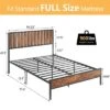 Bed Frame With Headboard Footboard Rustic Wood Farmhouse Platform Metal Wrought Rod Slat Bedframe, No Box Spring Needed, Easy Assembly -Furniture GUEST 4d4d2c45 6afb 44f6 ae95 3b3e459f9a23