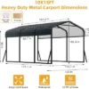 Carport, Metal Carport 10x15 FT - Outdoor Canopy With Reinforced Base & Galvanized Steel Roof, Heavy Duty Shelter For SUV Truck Boats -Furniture GUEST 4e634a17 3a99 43b5 8e4d c58953d24574