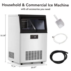 Commercial Undercounter Ice Maker Machine - Stainless Steel Freestanding Storage ， Cylinder Ice Cube Maker For Restaurants/Bars -Furniture GUEST 4e7f7b8f 7c9e 4ff8 9f50 c24248f70eaf