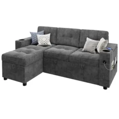 Sofa Bed, 84 Inch Sleeper Sofa With Pull Out Bed And Charging Ports, L Shaped Couches For Living Room With 2 Storage Armrests And 2 Cup Holders 21 Sofa Bed, 84 Inch Sleeper Sofa With Pull Out Bed And Charging Ports, L Shaped Couches For Living Room With 2 Storage Armrests And 2 Cup Holders -Furniture GUEST 4e9f64f5 5894 45e2 ab3e a201f4c1b344