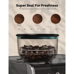 Espresso Machine With Grinder - 20 Bar Professional Coffee Maker, Built-in Milk Frother, 95oz Water Tank & 30 Grind Settings