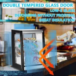 Commercial Refrigerator, Display Case - Merchandiser With Lighting, Black & Stainless Steel, 2 Adjustable Chrome Rust-Resistant Shelves -Furniture GUEST 4f7e074c 714d 4226 ba90 fdbb9200ea1f