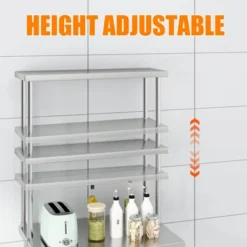 Stainless Steel Overshelf For Prep & Work Table/Shelves，Heavy Duty Metal Worktable For Home Kitchen Restaurant Garage Warehouse -Furniture GUEST 4f9b98db eea7 46ab 8b44 afae10f1cb5e