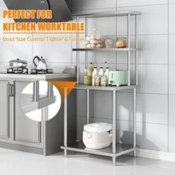 Stainless Steel Overshelf For Prep & Work Table/Shelves，Heavy Duty Metal Worktable For Home Kitchen Restaurant Garage Warehouse -Furniture GUEST 50807690 5aee 46c5 94b6 c28eb85d0e0a