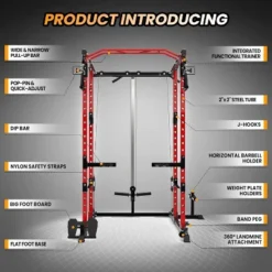 Multi-Functional Strength Training Squat Rack, LAT Pull Down System, Home Gym Equipment With 23 Attachments -Furniture GUEST 51059dde a58a 4811 86e9 9bf3fa5d7a60