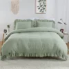 Ruffle Duvet Cover 3PCS Soft Washed Microfiber Vintage French Country Duvet Cover Set Sage -Furniture GUEST 5163fed5 8085 44ad a19e 60039b1700ed
