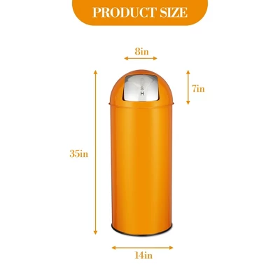 17 Gallon/65 Liter Push Lid Trash Can With Removable Inner Bucket, Stainless Steel Waste Bin, Tall Commercial Recycling Bin Waste Container 8 17 Gallon/65 Liter Push Lid Trash Can With Removable Inner Bucket, Stainless Steel Waste Bin, Tall Commercial Recycling Bin Waste Container - Image 6