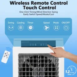 3000CFM Swamp Cooler, Evaporative Air Cooler With Remote Control And 12H Timer, 4 Ice Packs, 3 Modes & Wind Speeds For Outdoor Indoor Use, 10.3 Gallon -Furniture GUEST 51d56e3f 2e1c 4151 8d10 a2606fe02a93