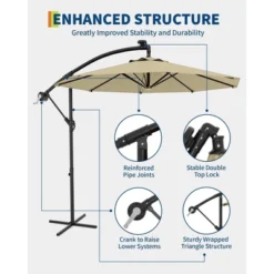 Cantilever Umbrella With Base Included, 10FT Shade For 2-6 People, Outdoor Offset Design With Rotation, Durable Fade-Resistant Canopy -Furniture GUEST 51e45a8d 0035 466f b06d 79450f1efe3f