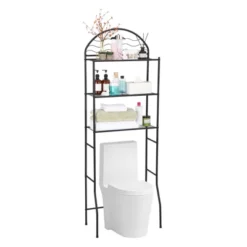 Bathroom Shelf, Over Toilet Storage 3 Tier - Heavy Duty Metal Organizer Racks For Small Spaces Apartments, Space Saving Above Toilet