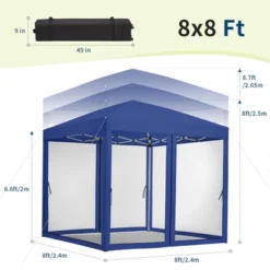 Instant Pop-Up Canopy Tent With Removable Mosquito Netting & 2 Zipper Doors, Portable Outdoor Shelter - Includes Wheeled Carry Bag -Furniture GUEST 52ce2414 1049 44d6 9b87 2e3c032bc0d0
