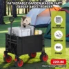 Collapsible Wagon With Wheels, Foldable Shopping Cart With Adjustable Handle, Side Pockets And Cup Holder, All Terrain Wagon For Shopping -Furniture GUEST 5306683b e721 4af4 bdd9 08f4ffdfde10