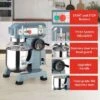 Commercial Food Mixer, Takywep 1250W Commercial Mixer For Bakeries 3 Speeds Adjustable, With 3 Different Attachments, Heavy Duty Food Mixer -Furniture GUEST 537abef3 1253 4ee2 9a02 1d8d959a422e