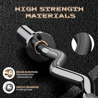 Olympic EZ Curl Barbell Bar, 47" EZ Curl Bar For Weight Lifting, Biceps, Triceps, Back/Leg Muscle Group Exercise (500lb Weight Capacity) 4 Olympic EZ Curl Barbell Bar, 47" EZ Curl Bar For Weight Lifting, Biceps, Triceps, Back/Leg Muscle Group Exercise (500lb Weight Capacity) - Image 2