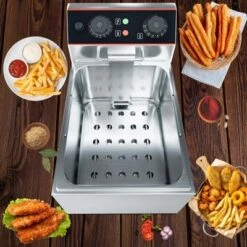 Dual-Tank Commercial Deep Fryer, Stainless Steel Countertop Fryer Machine With Baskets And Lids -Furniture GUEST 54a3c1a7 559d 48ad a3ab 4c1bb5952d8a