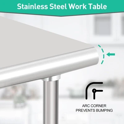 Kitchen Worktop Stainless Steel Kitchen Worktop 152 X 61 X 89 Cm With Wheels And Splash Guard Kitchen Table Gastro 6 Kitchen Worktop Stainless Steel Kitchen Worktop 152 X 61 X 89 Cm With Wheels And Splash Guard Kitchen Table Gastro - Image 4