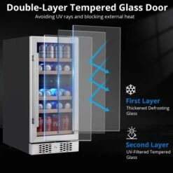 Wine Fridge Cabinet Wine Cooler Refrigerator With Glass Door, Beverage Wine Chiller With Digital Touch Screen, Low Noise Compressor Wine -Furniture GUEST 54d3b695 2870 48f0 9f59 4d8264f947ef