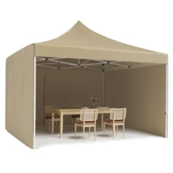 10 X 10 Pop Up Canopy Tent, Heavy Duty Outdoor Canopy With 3 Removable Sidewalls Wheeled Carry Bag, Stakes And Nails -Furniture GUEST 54f0d35e 0f1e 4fcf b77a 004870d623ae