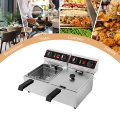 Deep Fryer, 20.7QT Electric Countertop Fryer With 2 Baskets & Lids - 6000W Dual Tank For Restaurant Kitchen -Furniture GUEST 557f8e5a e790 41b2 b984 1aab558f6587