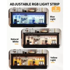 Coffee Bar Cabinet 55", Large Kitchen Hutch,Built-in Power Outlet, Tall Buffet Cabinet With Barn Sliding Door, Wine Glass Rack & Ample Storage 17 Coffee Bar Cabinet 55", Large Kitchen Hutch,Built-in Power Outlet, Tall Buffet Cabinet With Barn Sliding Door, Wine Glass Rack & Ample Storage -Furniture GUEST 5597defa 2266 4c33 b9d2 279ebbdf9e89