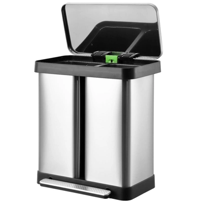 19 Gal Dual Trash Can, 36L+36L Stainless Steel Garbage Can With Soft Close Lid & 2 Compartments, Odor-Proof, Fingerprint Resistant 8 19 Gal Dual Trash Can, 36L+36L Stainless Steel Garbage Can With Soft Close Lid & 2 Compartments, Odor-Proof, Fingerprint Resistant - Image 6