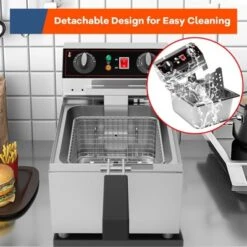 10.6QT/10L Electric Deep Fryer W/Basket & Lid, Stainless Steel Countertop Fryers, 3000W -Furniture GUEST 5639c9ff ae9c 4b2f 967d 5f18cf5e9c97