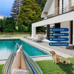 Instant-Setup 2-Person Hammock With Reinforced Steel Frame – Portable Outdoor Lounger For Garden, Camping&Beach(450lb Capacity + Quick-Fold Carry Bag -Furniture GUEST 564469d7 7510 4d4d b3bd 6f13c9038399