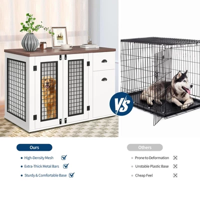 44'' Dog Crate Furniture With Drawer & Cabinet, Heavy Duty Dog Kennel Furniture, Wooden Indoor Pet Cage Side End Table For Small To Medium Pets 8 44'' Dog Crate Furniture With Drawer & Cabinet, Heavy Duty Dog Kennel Furniture, Wooden Indoor Pet Cage Side End Table For Small To Medium Pets - Image 6
