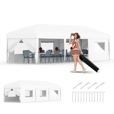 10x30 Pop Up Canopy With 8 Sidewalls - Heavy Duty Outdoor Canopy Tent With Portable Roller Bag 14 10x30 Pop Up Canopy With 8 Sidewalls - Heavy Duty Outdoor Canopy Tent With Portable Roller Bag - Image 12