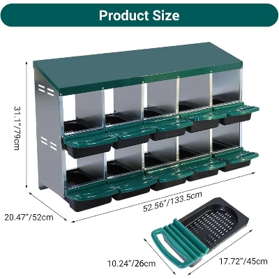 Hole Chicken Nesting Boxes With Lockable Lid - Metal Laying Box For Hens, Secure Egg Collection & Protection, Easy Access 3 Hole Chicken Nesting Boxes With Lockable Lid - Metal Laying Box For Hens, Secure Egg Collection & Protection, Easy Access