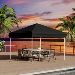 10'x10' Easy Pop Up Canopy Tent With 4 Detachable Window Sidewalls - Waterproof Outdoor Portable Canopy With Carry Bag & Guy Lines -Furniture GUEST 58115625 7bcf 422e 879a 561de1657cbd