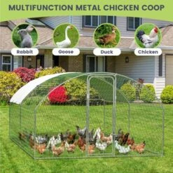 Chicken Coop, Large Metal Chicken Coop For Yard - Walk-in Poultry Cage With Waterproof UV Cover, Chicken Run For Backyard Farm -Furniture GUEST 58edc900 7ad5 4ee5 90c8 d261dea76289