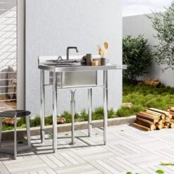 Compartment Stainless Steel Utility Sink With Backsplash, Freestanding Laundry Sink, Cleaning Washing Station For Garage, Kitchen, Backyard 18 Compartment Stainless Steel Utility Sink With Backsplash, Freestanding Laundry Sink, Cleaning Washing Station For Garage, Kitchen, Backyard -Furniture GUEST 59066f2f cc51 4486 ac26 3d6a36cbb809