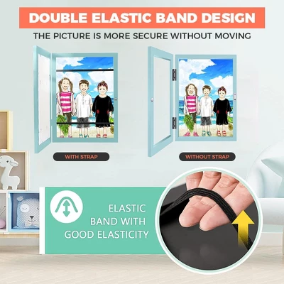 2 Pack Kids Art Frames,Displays 8x10 With Mat And 10x12.5 Without Mat,Children Storage Frame For 3D Picture 4 2 Pack Kids Art Frames,Displays 8x10 With Mat And 10x12.5 Without Mat,Children Storage Frame For 3D Picture - Image 2