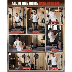 Smith Machine, Home Gym - 2000LBS Power Cage With Cable Crossover System, All-in-One Workout Station With Smith Bar, LAT Pull-Down & Attachments -Furniture GUEST 594bd602 90f4 4100 ac4d 82c3b59d757d