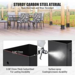 Post Base, 4x4 Post Base - Heavy Duty 10-Pack Powder-Coated Steel Brackets With Hardware For Deck, Fence, Pergola, Gazebo -Furniture GUEST 5b5dd821 bdbd 4ae6 97cc 10adb02e05f2 3