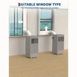 8000 BTU Portable Air Conditioner - Portable AC Unit For Bedroom Up To 350 Sq. Ft, Cooling, Fan & Dehumidifier, Floor Standing,Black&Grey Top Cover 14 8000 BTU Portable Air Conditioner - Portable AC Unit For Bedroom Up To 350 Sq. Ft, Cooling, Fan & Dehumidifier, Floor Standing,Black&Grey Top Cover -Furniture GUEST 5baf89ef 4458 4579 809c 104728819448