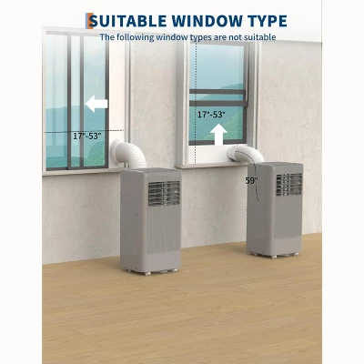 8000 BTU Portable Air Conditioner - Portable AC Unit For Bedroom Up To 350 Sq. Ft, Cooling, Fan & Dehumidifier, Floor Standing,Black&Grey Top Cover 8 8000 BTU Portable Air Conditioner - Portable AC Unit For Bedroom Up To 350 Sq. Ft, Cooling, Fan & Dehumidifier, Floor Standing,Black&Grey Top Cover - Image 6